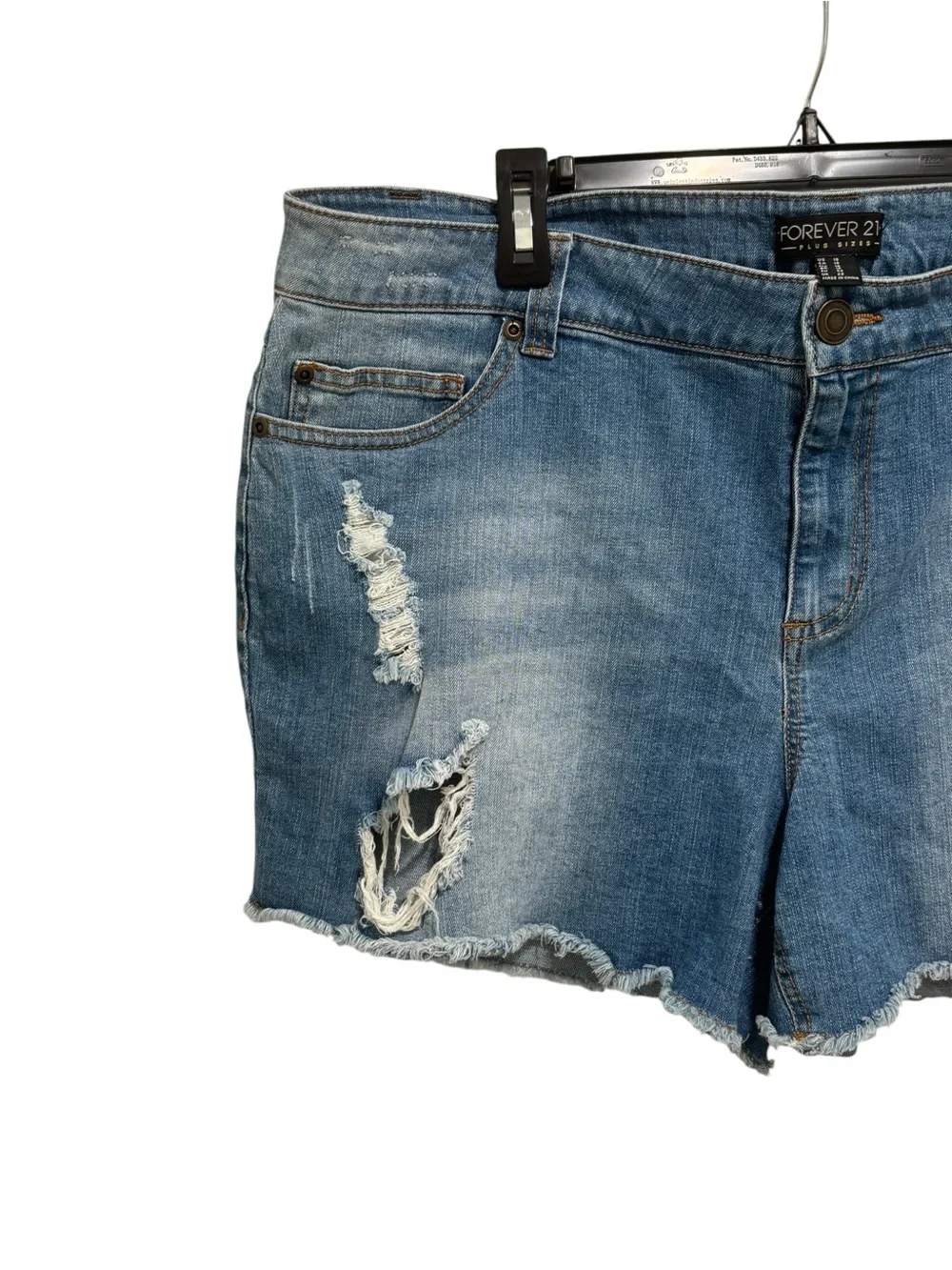 Forever 21 Light Blue Distressed Denim Cutoff Shorts